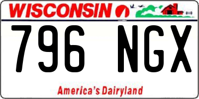 WI license plate 796NGX
