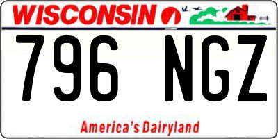 WI license plate 796NGZ