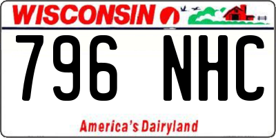WI license plate 796NHC