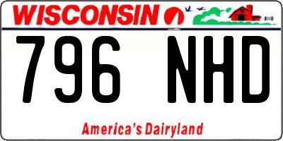 WI license plate 796NHD