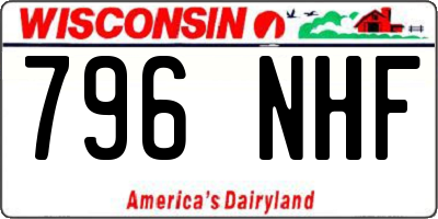 WI license plate 796NHF