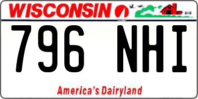 WI license plate 796NHI