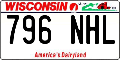 WI license plate 796NHL