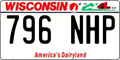 WI license plate 796NHP