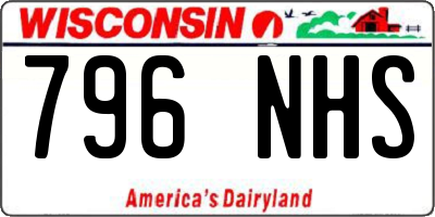 WI license plate 796NHS