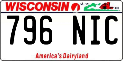 WI license plate 796NIC