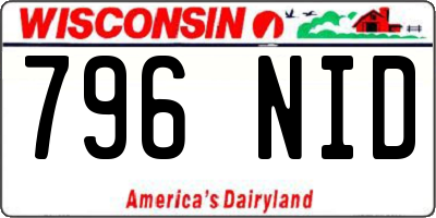 WI license plate 796NID