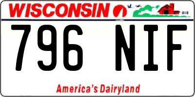 WI license plate 796NIF