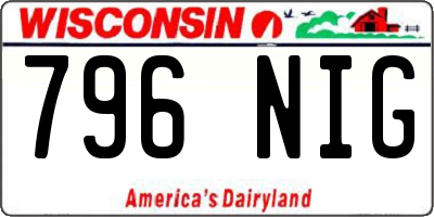 WI license plate 796NIG