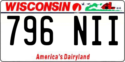 WI license plate 796NII