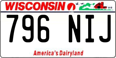 WI license plate 796NIJ