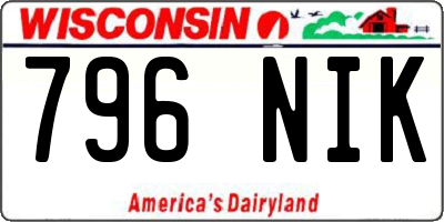 WI license plate 796NIK