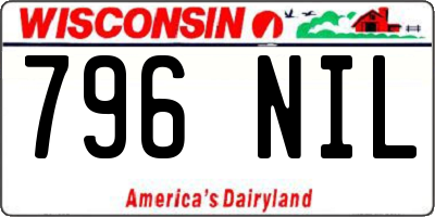WI license plate 796NIL