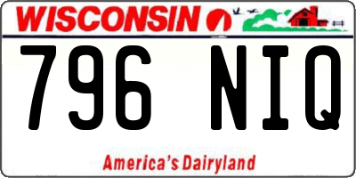 WI license plate 796NIQ
