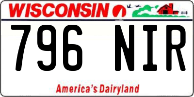 WI license plate 796NIR