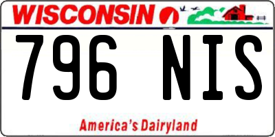 WI license plate 796NIS