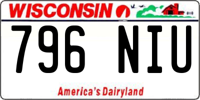 WI license plate 796NIU