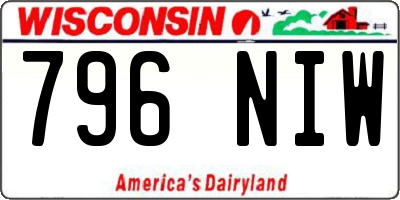 WI license plate 796NIW