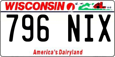 WI license plate 796NIX
