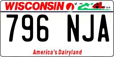 WI license plate 796NJA