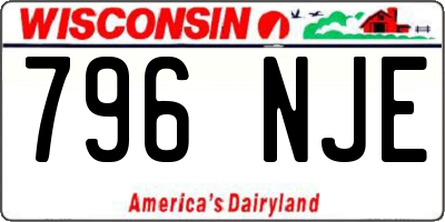WI license plate 796NJE