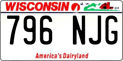 WI license plate 796NJG