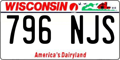 WI license plate 796NJS