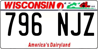 WI license plate 796NJZ