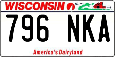 WI license plate 796NKA