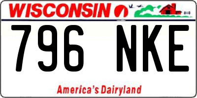 WI license plate 796NKE