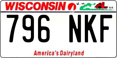 WI license plate 796NKF