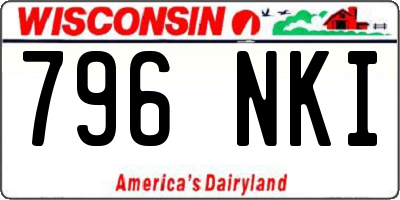 WI license plate 796NKI