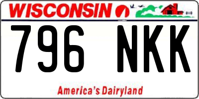 WI license plate 796NKK
