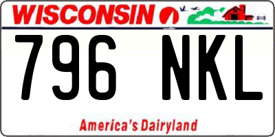 WI license plate 796NKL