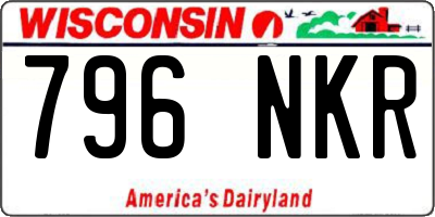 WI license plate 796NKR