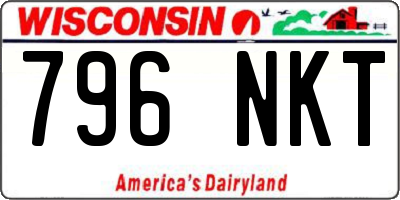 WI license plate 796NKT