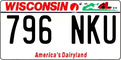 WI license plate 796NKU