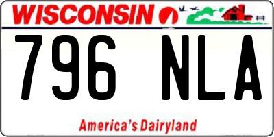 WI license plate 796NLA