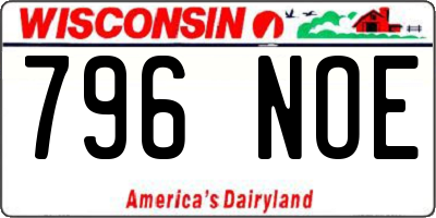 WI license plate 796NOE
