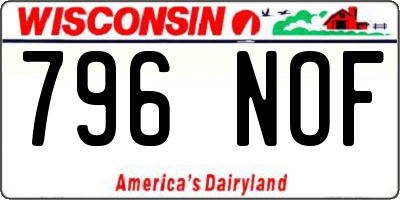 WI license plate 796NOF
