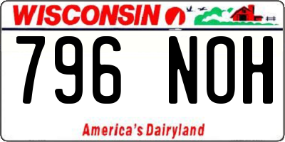 WI license plate 796NOH