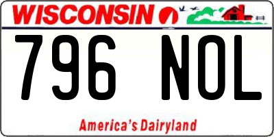 WI license plate 796NOL