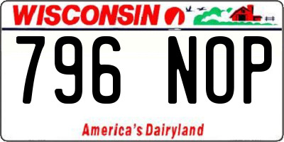 WI license plate 796NOP