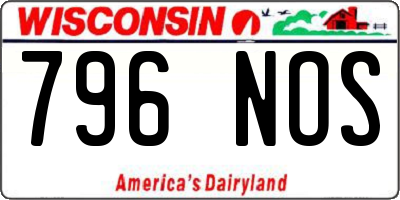 WI license plate 796NOS