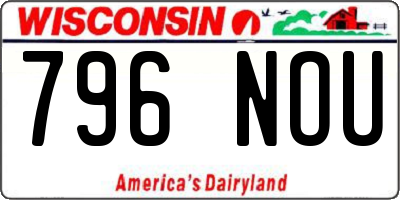 WI license plate 796NOU