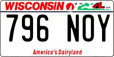 WI license plate 796NOY