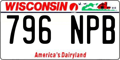 WI license plate 796NPB