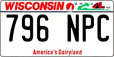 WI license plate 796NPC
