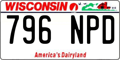 WI license plate 796NPD