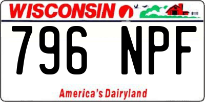 WI license plate 796NPF